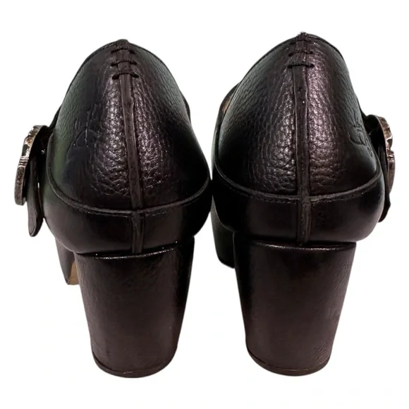 John Fluevog Black Leather Mary Jane Heels - Picture 8 of 13